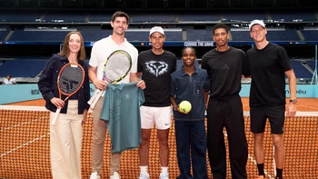 El estadio Santiago Bernabéu se convierte en cancha de tenis de élite El estadio Santiago Bernabéu se convierte en cancha de tenis de élite