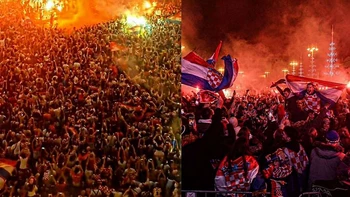 Croacia celebra su tercer puesto en las calles y el cielo de Zagreb Croacia celebra su tercer puesto en las calles y el cielo de Zagreb