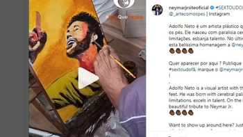 Neymar recibió un homenaje inédito de un artista con parálisis cerebral (video) Neymar recibió un homenaje inédito de un artista con parálisis cerebral (video)