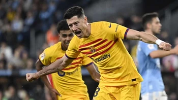 Robert Lewandowski rescató al Barcelona contra el Celta Robert Lewandowski rescató al Barcelona contra el Celta