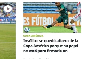 Olé califica de “insólito” el motivo por el que Paniagua no viajó con la selección a EEUU Olé califica de “insólito” el motivo por el que Paniagua no viajó con la selección a EEUU