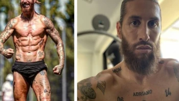 Sergio Ramos se tatúa el pecho con el nombre de Adriano, su último hijo, y el título de las memorias de Pablo Neruda Sergio Ramos se tatúa el pecho con el nombre de Adriano, su último hijo, y el título de las memorias de Pablo Neruda