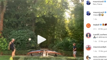 A Mauro Icardi no le va muy bien jugando teqball A Mauro Icardi no le va muy bien jugando teqball