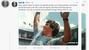 Con Pelé a la cabeza, Brasil se une a su archirrival Argentina para llorar a Maradona Con Pelé a la cabeza, Brasil se une a su archirrival Argentina para llorar a Maradona