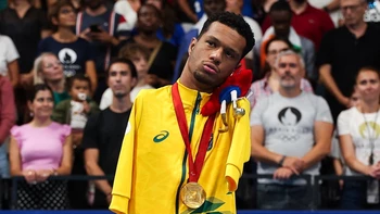 La estrella brasileña Gabriel dos Santos Araujo gana el oro paralímpico en 100 m espalda (S2) La estrella brasileña Gabriel dos Santos Araujo gana el oro paralímpico en 100 m espalda (S2)