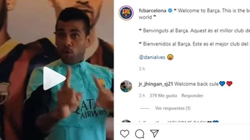La felicidad de Dani Alves tras confirmase su retorno al Barcelona (video) La felicidad de Dani Alves tras confirmase su retorno al Barcelona (video)