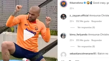 Dani Alves le pone ritmo a los entrenamientos del Barcelona (video) Dani Alves le pone ritmo a los entrenamientos del Barcelona (video)