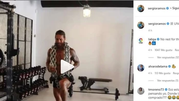 Sergio Ramos está de vacaciones, pero no descuida la parte física Sergio Ramos está de vacaciones, pero no descuida la parte física