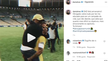 El emotivo video y mensaje de Dani Alves para su padre El emotivo video y mensaje de Dani Alves para su padre