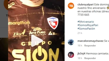 Mirá la camiseta que Royal Pari estrenará el domingo ante Oriente (video) Mirá la camiseta que Royal Pari estrenará el domingo ante Oriente (video)