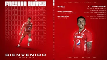 Facundo Suárez fue anunciado como refuerzo del América de Cali Facundo Suárez fue anunciado como refuerzo del América de Cali